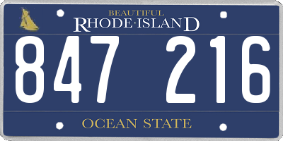 RI license plate 847216