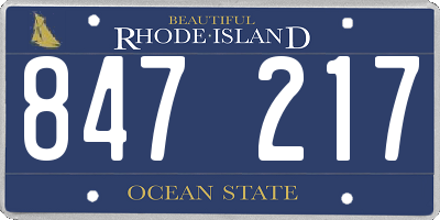 RI license plate 847217