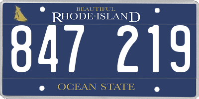 RI license plate 847219