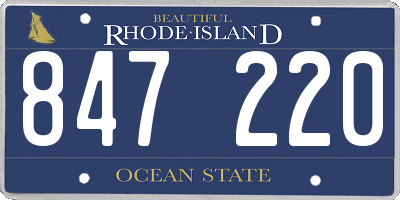 RI license plate 847220