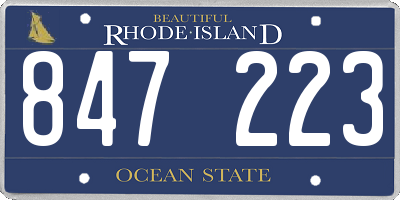 RI license plate 847223