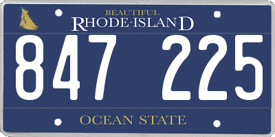 RI license plate 847225