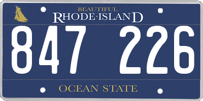 RI license plate 847226