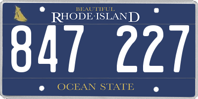 RI license plate 847227