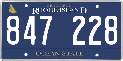 RI license plate 847228