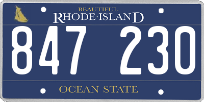 RI license plate 847230