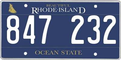 RI license plate 847232