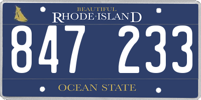 RI license plate 847233