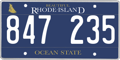 RI license plate 847235