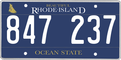 RI license plate 847237