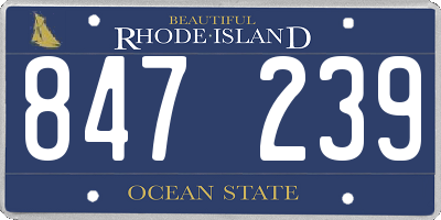 RI license plate 847239