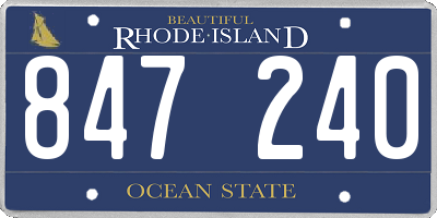 RI license plate 847240