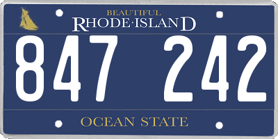 RI license plate 847242