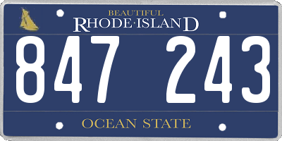 RI license plate 847243