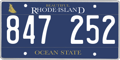 RI license plate 847252