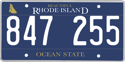 RI license plate 847255