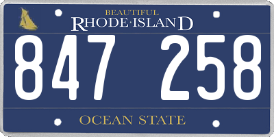 RI license plate 847258