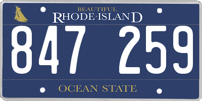 RI license plate 847259