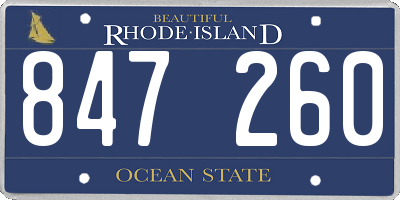 RI license plate 847260