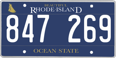 RI license plate 847269
