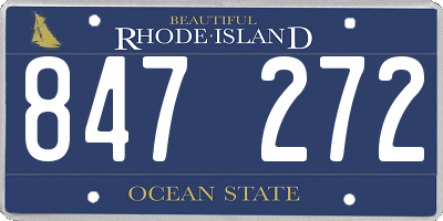 RI license plate 847272
