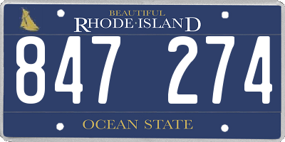 RI license plate 847274