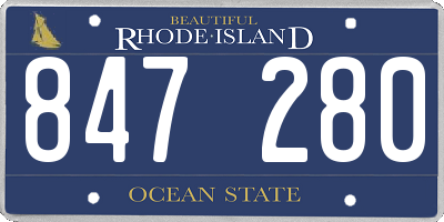 RI license plate 847280