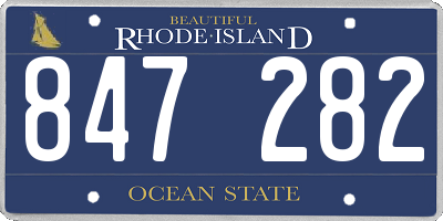 RI license plate 847282