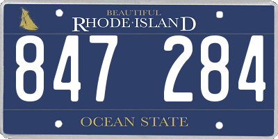 RI license plate 847284