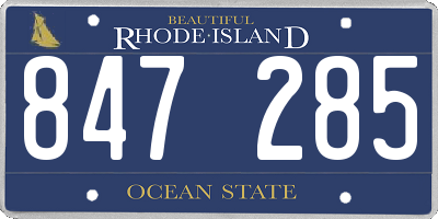 RI license plate 847285