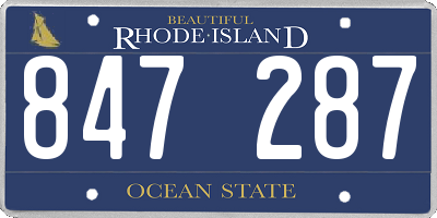 RI license plate 847287