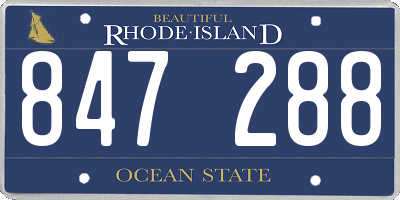 RI license plate 847288