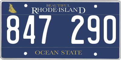 RI license plate 847290