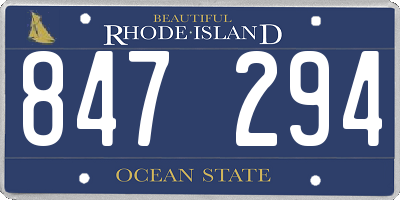RI license plate 847294