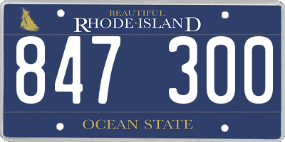 RI license plate 847300
