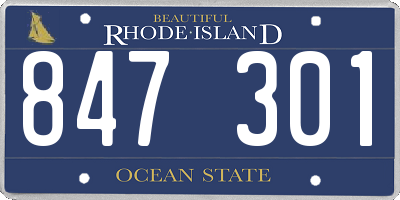 RI license plate 847301