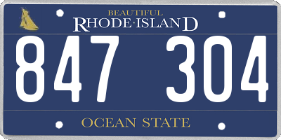 RI license plate 847304