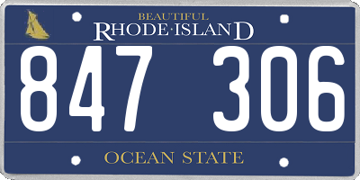RI license plate 847306