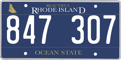 RI license plate 847307