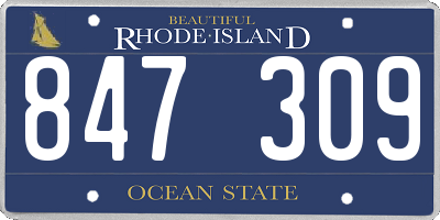 RI license plate 847309