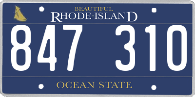RI license plate 847310