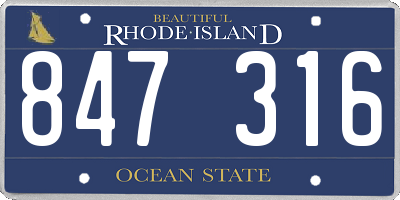 RI license plate 847316