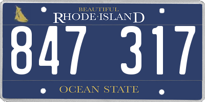 RI license plate 847317