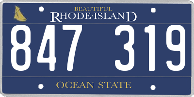 RI license plate 847319