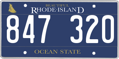 RI license plate 847320