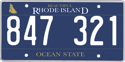 RI license plate 847321