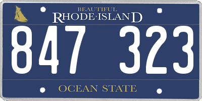 RI license plate 847323