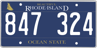 RI license plate 847324