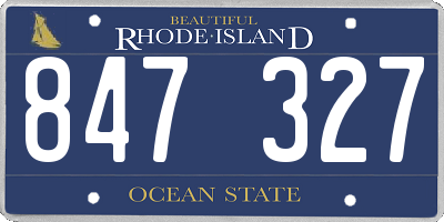RI license plate 847327