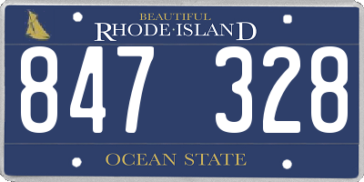 RI license plate 847328